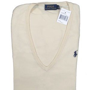 COPY - NEW Polo Ralph Lauren Womens Sweater! M or L  Creme With Navy Polo Playe…